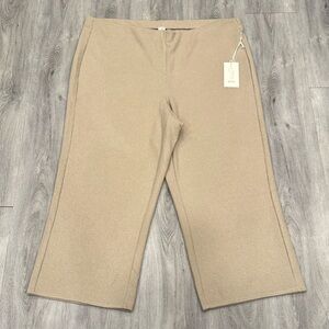 Joie Women’s Beige Summer Vacation Wide Leg Knit Cropped Pants